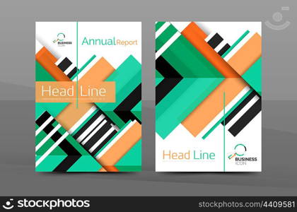 Design of annual report cover brochure, flyer template layout, leaflet abstract background, A4 size page