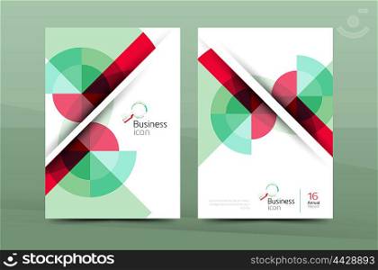 Design of annual report cover brochure, flyer template layout, leaflet abstract background, A4 size page