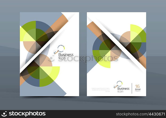 Design of annual report cover brochure, flyer template layout, leaflet abstract background, A4 size page