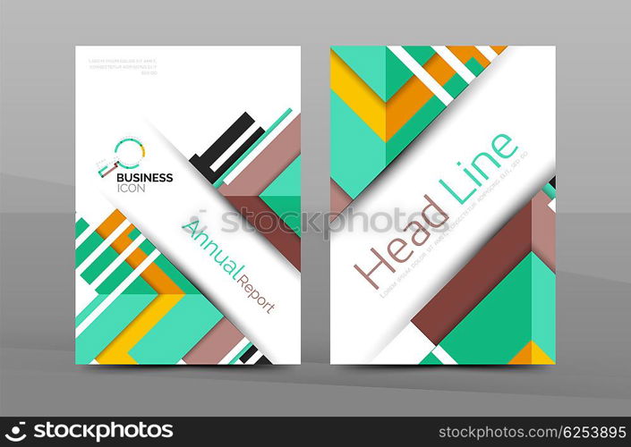 Design of annual report cover brochure, flyer template layout, leaflet abstract background, A4 size page