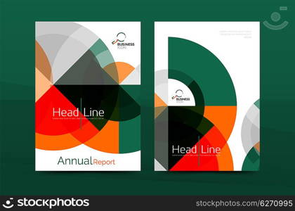 Design of annual report cover brochure, flyer template layout, leaflet abstract background, A4 size page