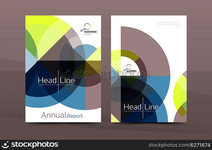 Design of annual report cover brochure, flyer template layout, leaflet abstract background, A4 size page