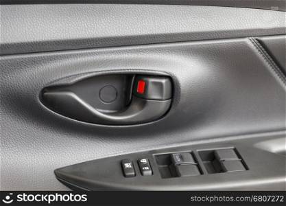 design of new car automobile door handle, selective focus