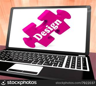 . Design On Laptop Showing Creative Designer Artistic Designing