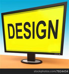 Design On Monitor Showing Creative Artistic Designing