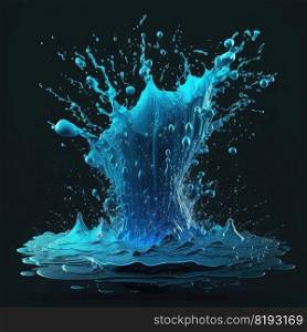 design water splash vfx game ai generated. blue drop, liquid element, ui animation design water splash vfx game illustration. design water splash vfx game ai generated