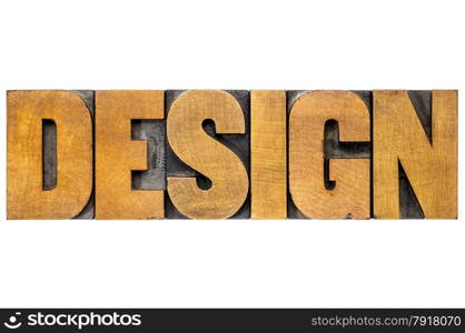 design word typography - isolated text in vintage letterpress wood type