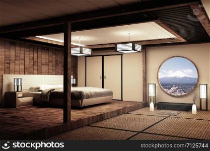 Designed specifically in Japanese style bed room and decoration Japanese style. 3D rendering