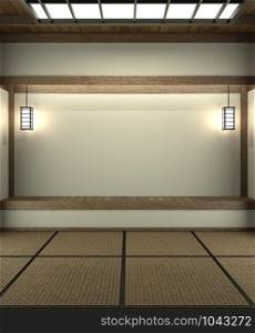 Designed specifically in Japanese style, empty room. 3D rendering