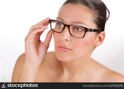 Designer glasses - portrait of trendy woman