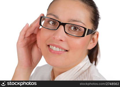 Designer glasses - portrait of trendy woman fashion