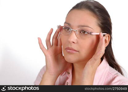 Designer glasses - portrait of trendy woman fashion