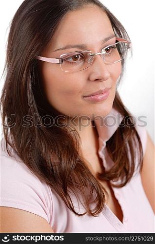 Designer glasses - portrait of trendy woman fashion