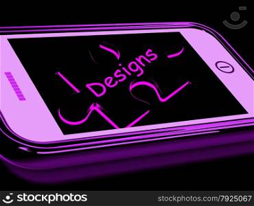 . Designs Smartphone Showing Design And Layout On Internet