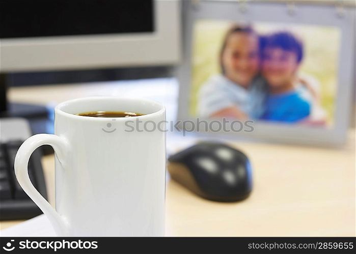 Desk with Family Photograph