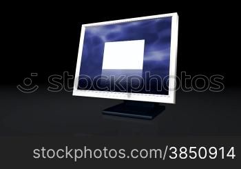Desktop animated with blue wavy background containing heavy rain and lightnings ,white sheets presentation