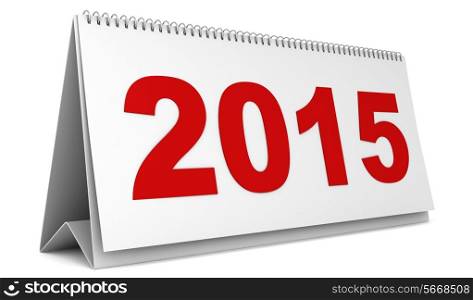 desktop calendar with 2015 year isolated on white background
