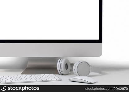 Desktop computer isolated on a white background. Desktop PC.. Desktop computer on a white