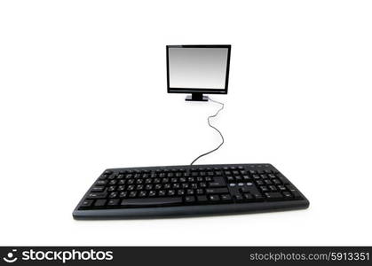 Desktop computer isolated on the white background