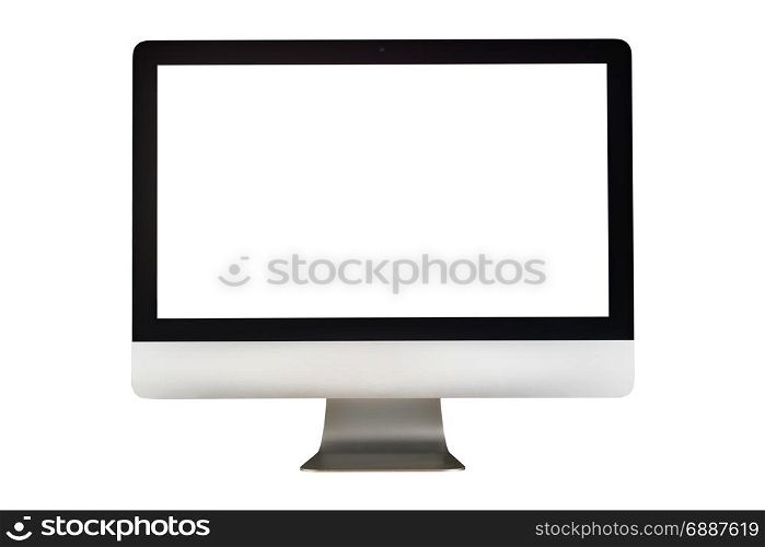 Desktop computer without keyboard isolated on white background