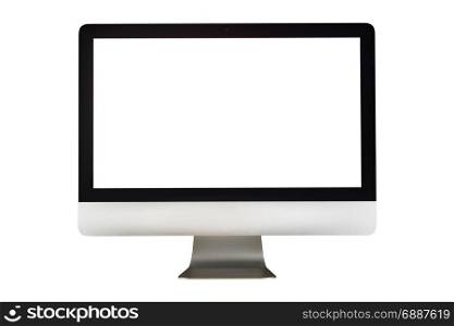 Desktop computer without keyboard isolated on white background