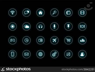 Desktop Icons collection isolated on a white background. Desktop Icons collection