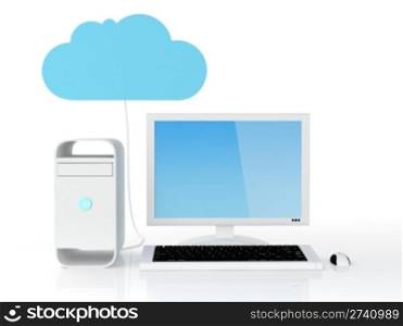 Desktop pc connected to cloud serverNote: All Devices design and all screen interface graphics in this series are designed by the contributor him self.