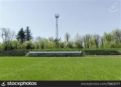 Desolate stadium in small town, Bulgaria