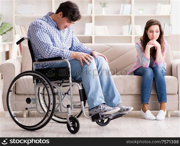 Desperate disabled person on wheelchair. The desperate disabled person on wheelchair