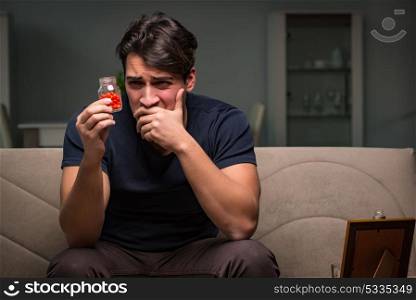 Desperate man thinking of suicide