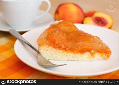Dessert - Homemade Cake With Peaches and Jelly