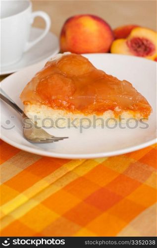 Dessert - Homemade Cake With Peaches and Jelly
