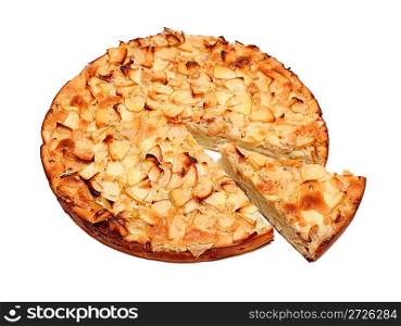 dessert sweet apple pie isolated on white