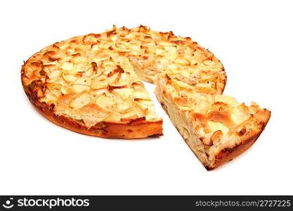 dessert sweet apple pie isolated on white