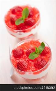 dessert with fresh strawberries