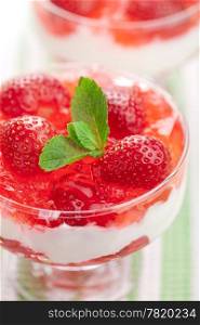 dessert with fresh strawberries