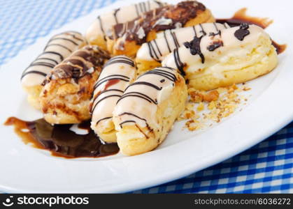 Desserts served in the plate