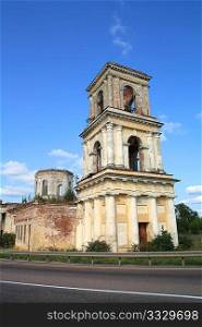 destroyed orthodox church near roads