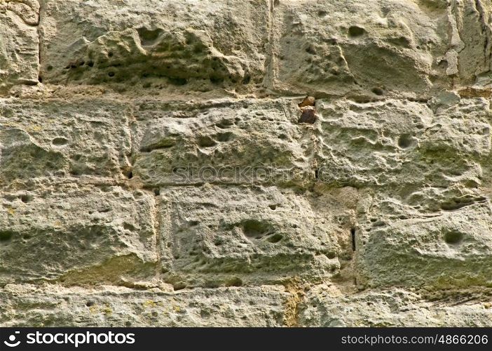 Detail einer alten Burgmauer aus dem 11.Jahrhundert. alte Mauer