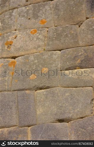 Detail, high quality of Inca stone wall, Ollantaytambo, Peru, South America
