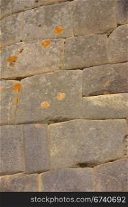 Detail, high quality of Inca stone wall, Ollantaytambo, Peru, South America