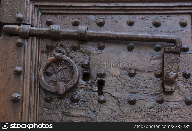 Detail in door of Florence, Tuscany, Italy