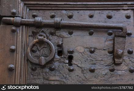 Detail in door of Florence, Tuscany, Italy