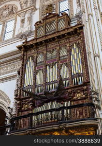 Detail of a 2 century old organ in a Spanish Catholic Church