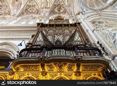Detail of a 2 century old organ in a Spanish Catholic Church