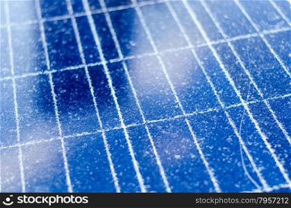 Detail of a broken photovoltaic panel for renewable electric production