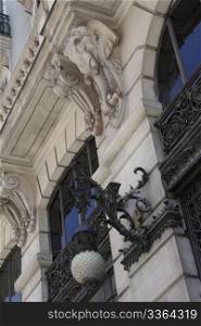 detail of a building facade with elephnat statue
