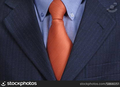 detail of a Business man Suit with red tie