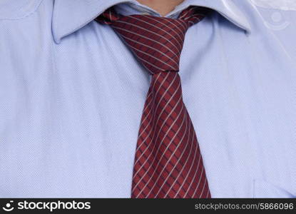 detail of a Business man Suit with red tie