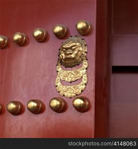 Detail of a door, Forbidden City, Beijing, China